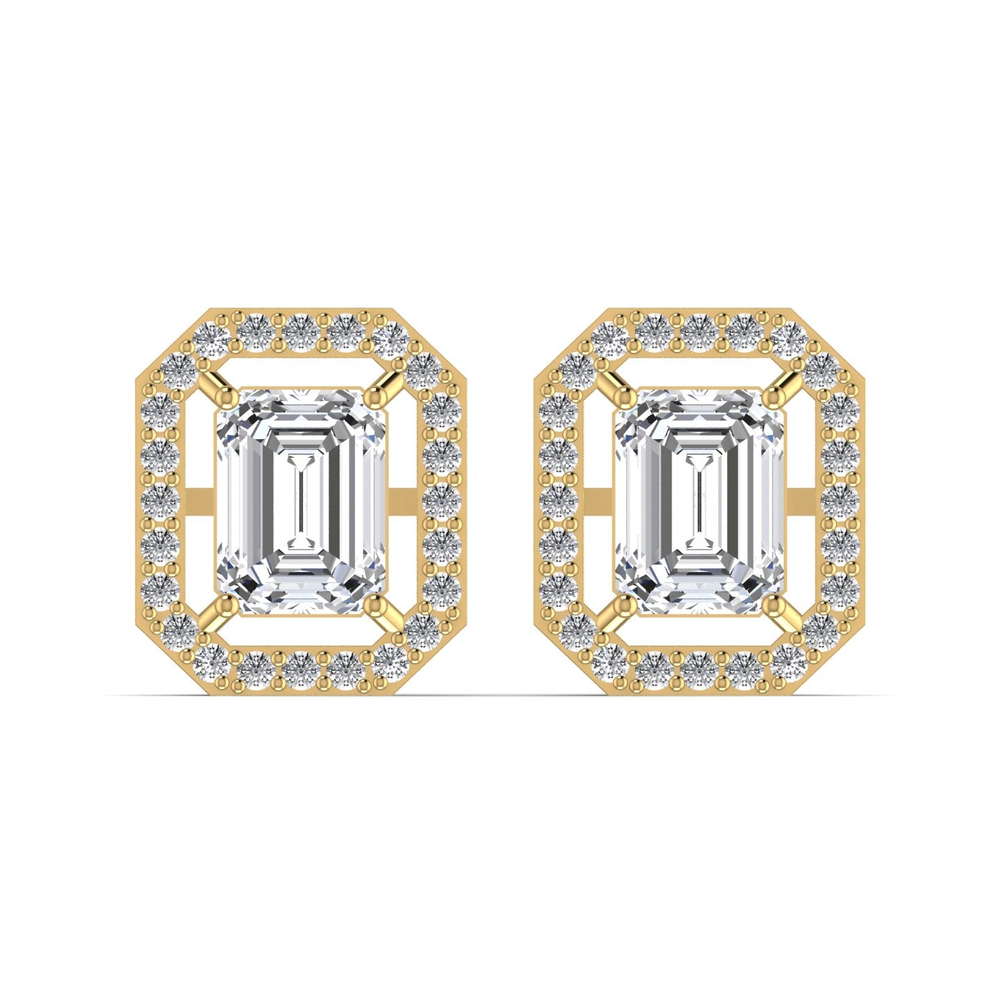 Emerald Diamond Stud Earrings