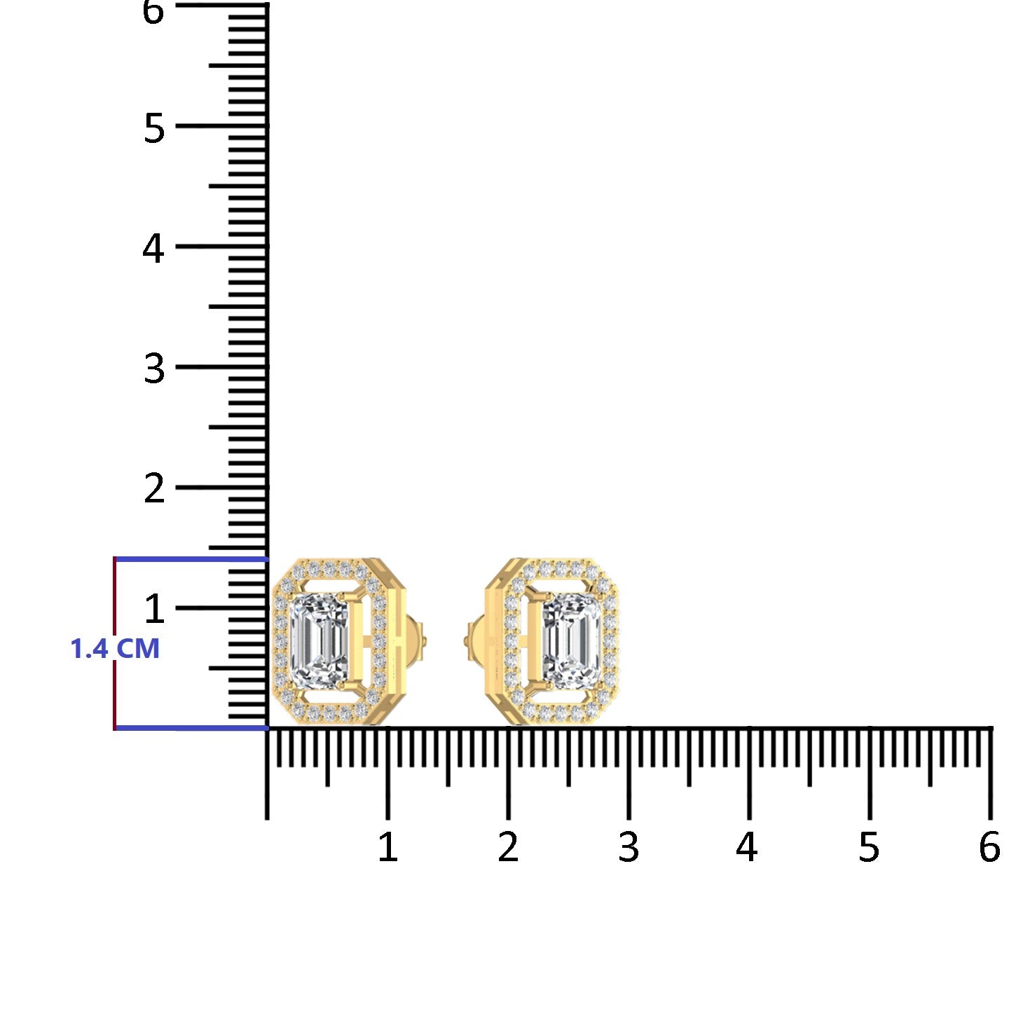 Emerald Diamond Stud Earrings