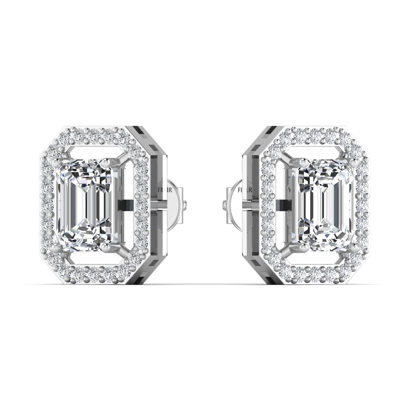 Emerald Diamond Stud Earrings