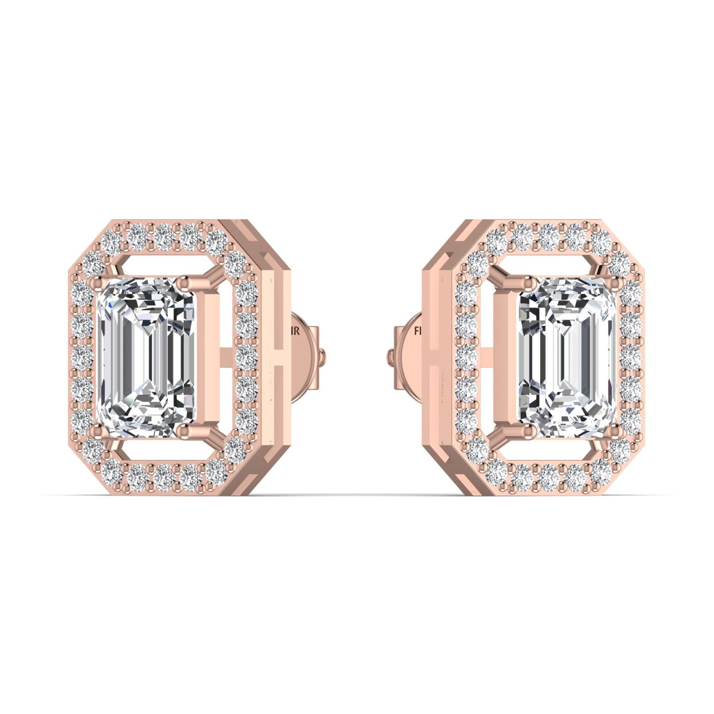 Emerald Diamond Stud Earrings