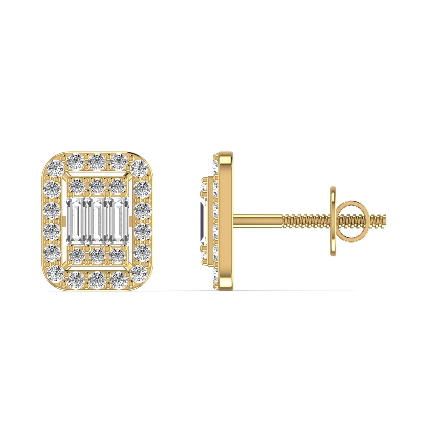 Emerald Diamond Stud Earrings