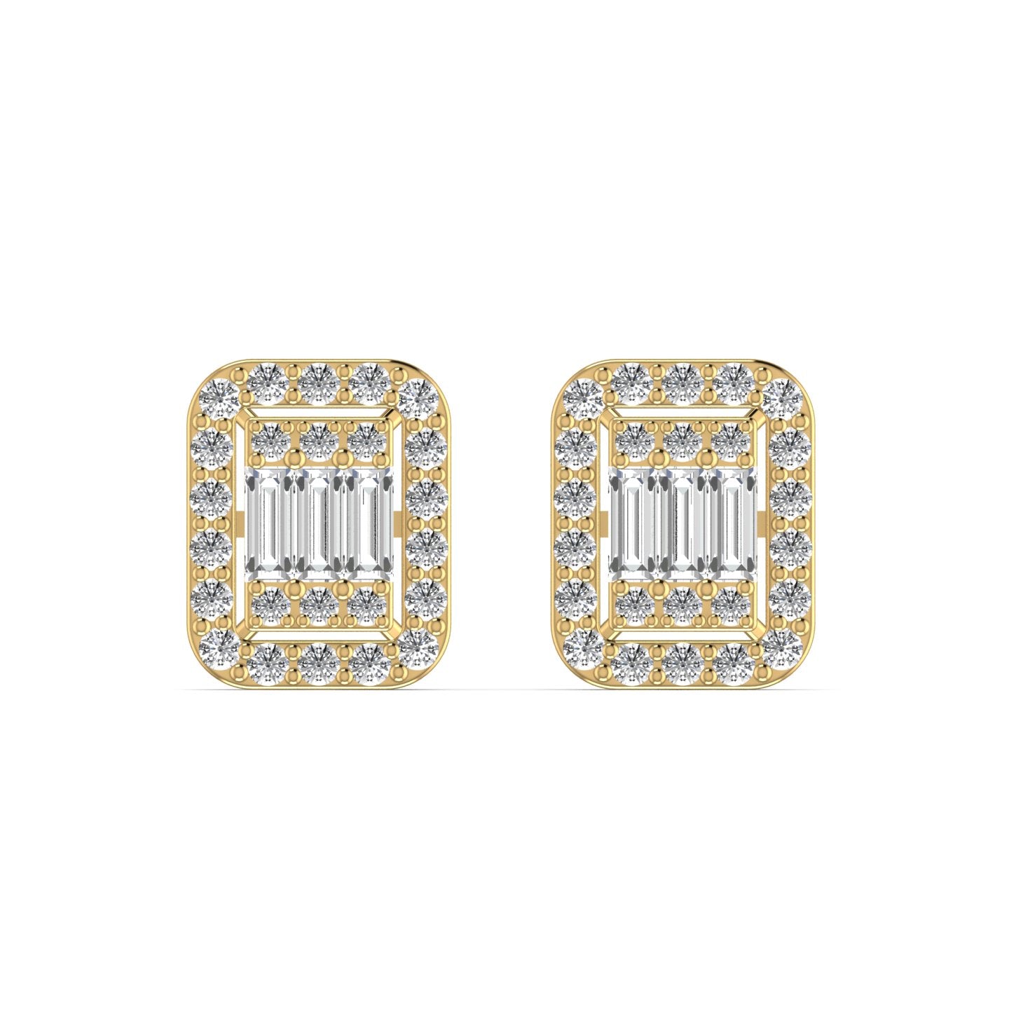 Emerald Diamond Stud Earrings