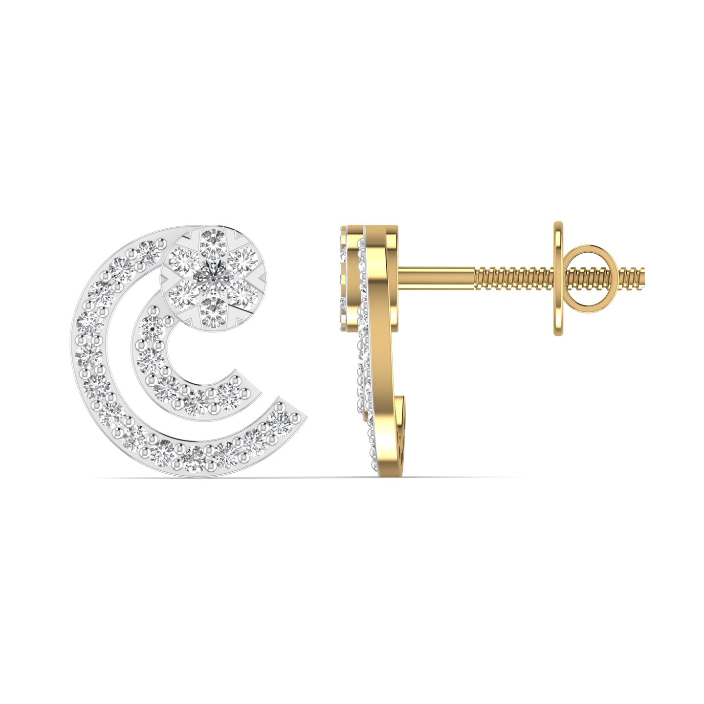 Diamond Gold Stud Earrings