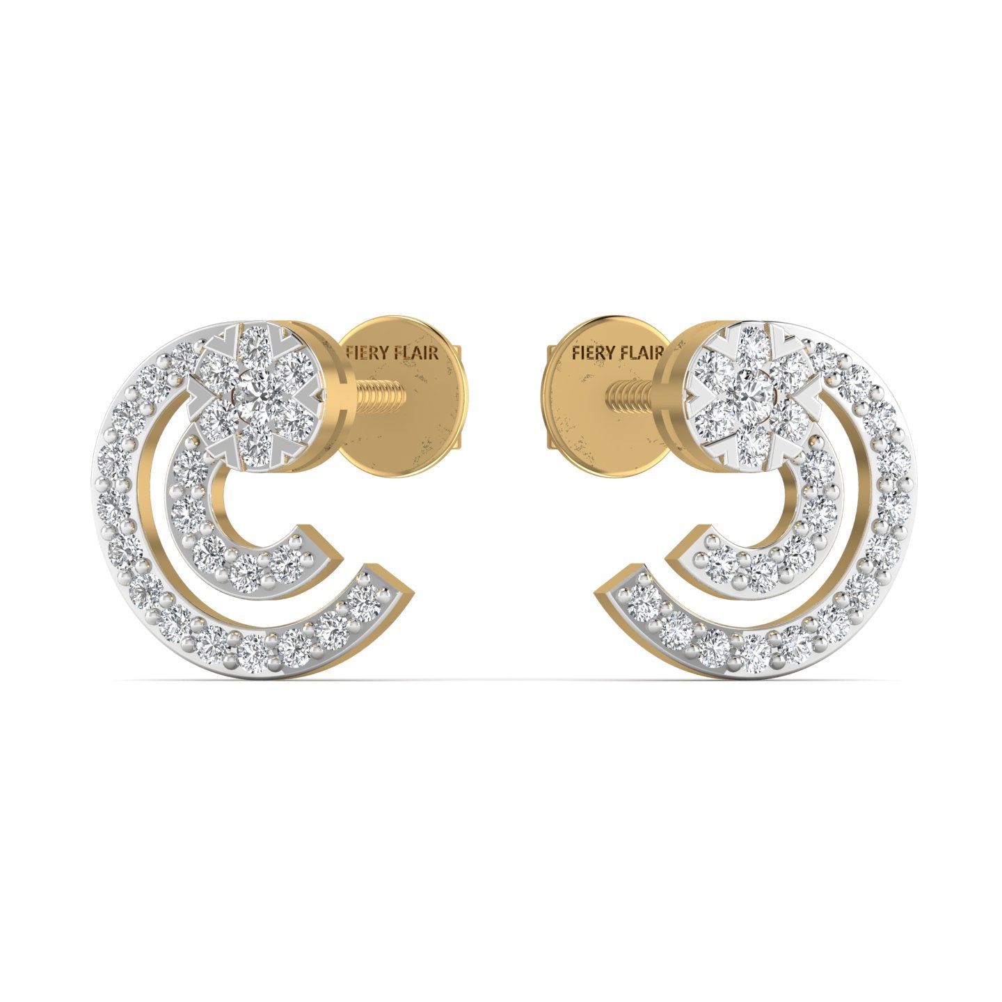Diamond Gold Stud Earrings