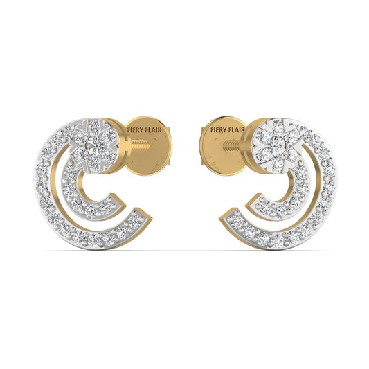 Diamond Gold Stud Earrings