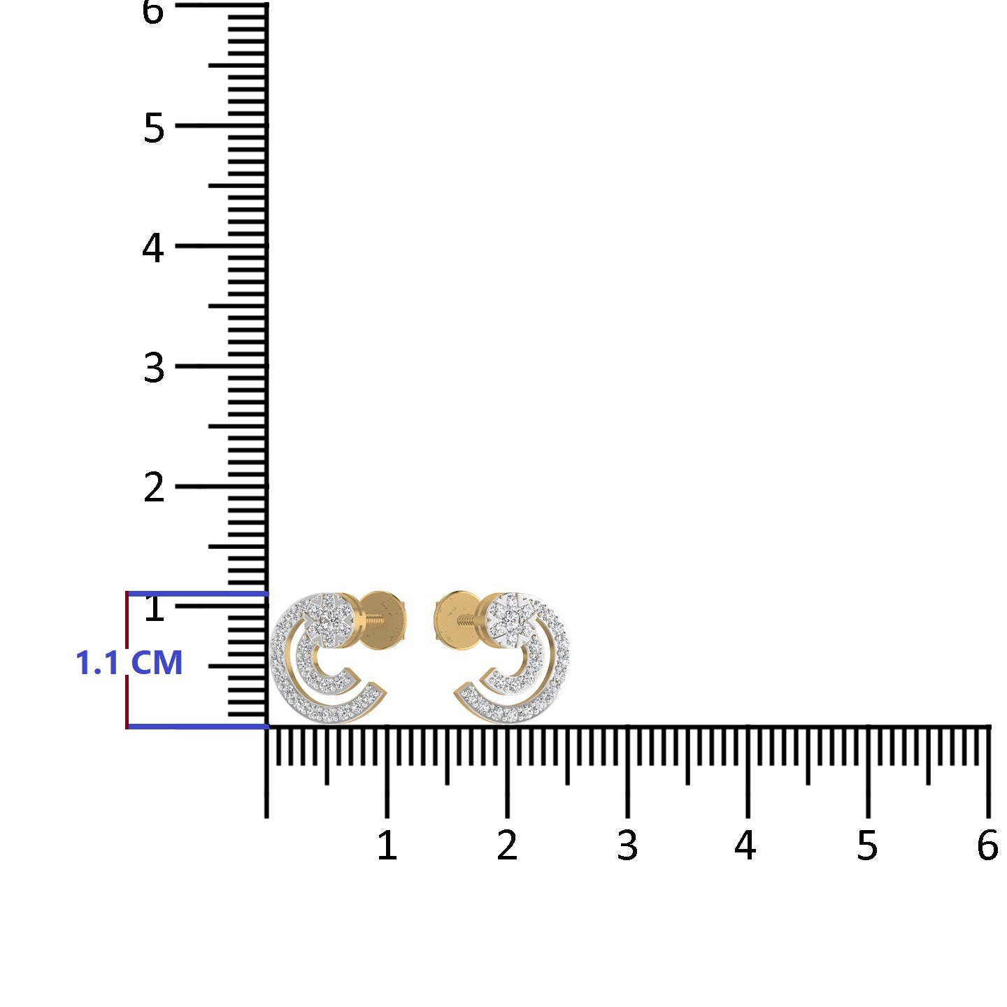 Diamond Gold Stud Earrings