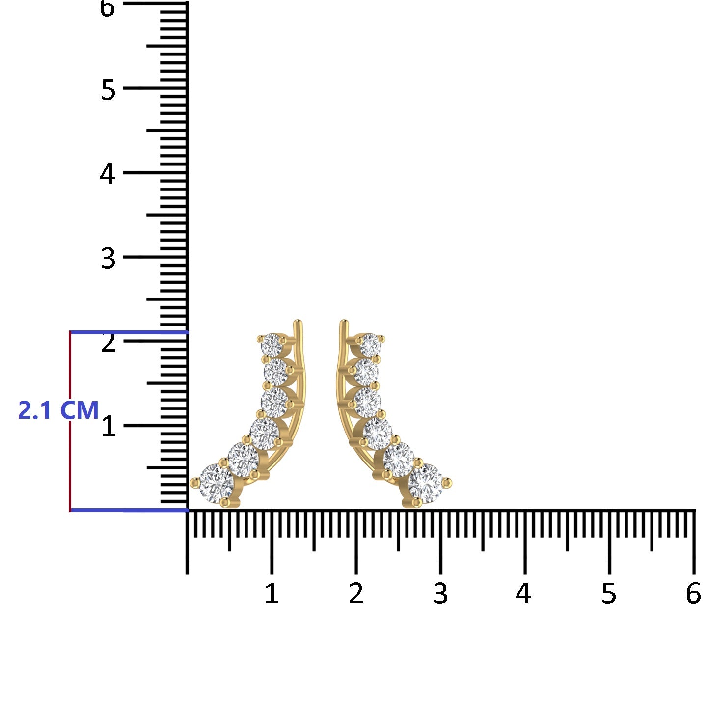 Diamond Gold Stud Earring