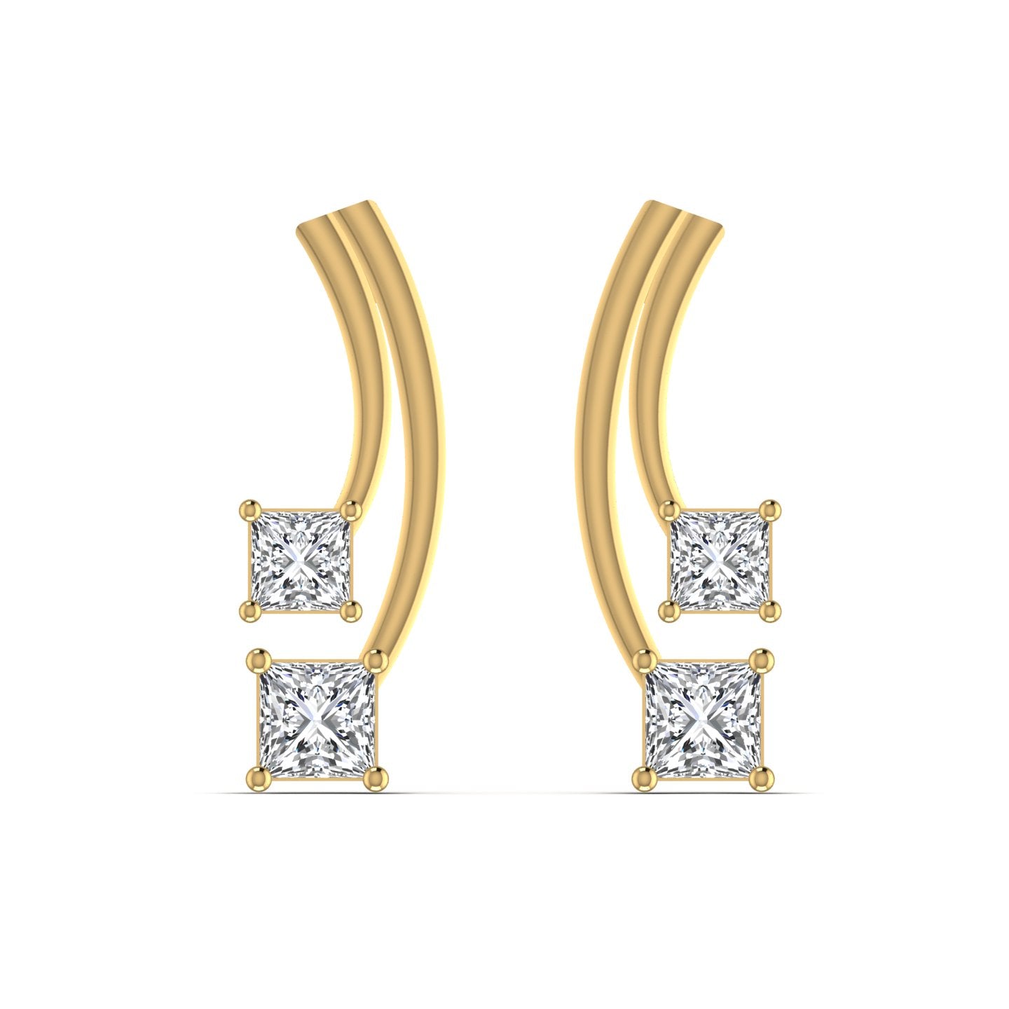 Princess Diamond Stud Earrings