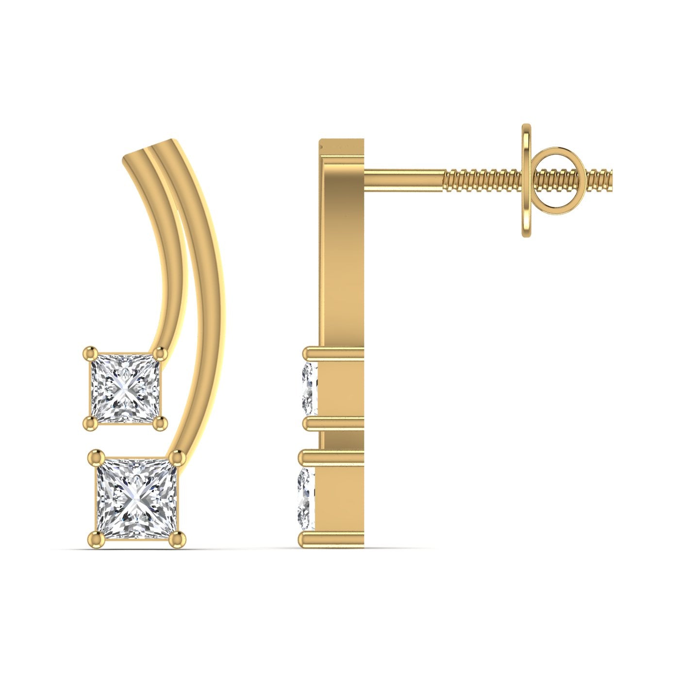 Princess Diamond Stud Earrings