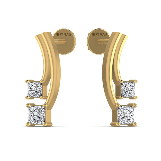 Princess Diamond Stud Earrings