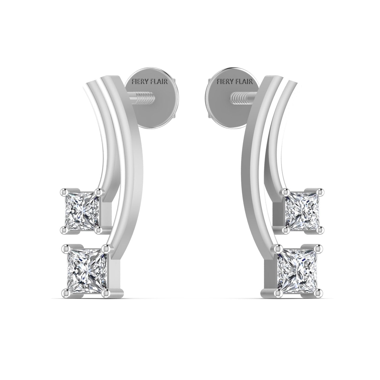 Princess Diamond Stud Earrings