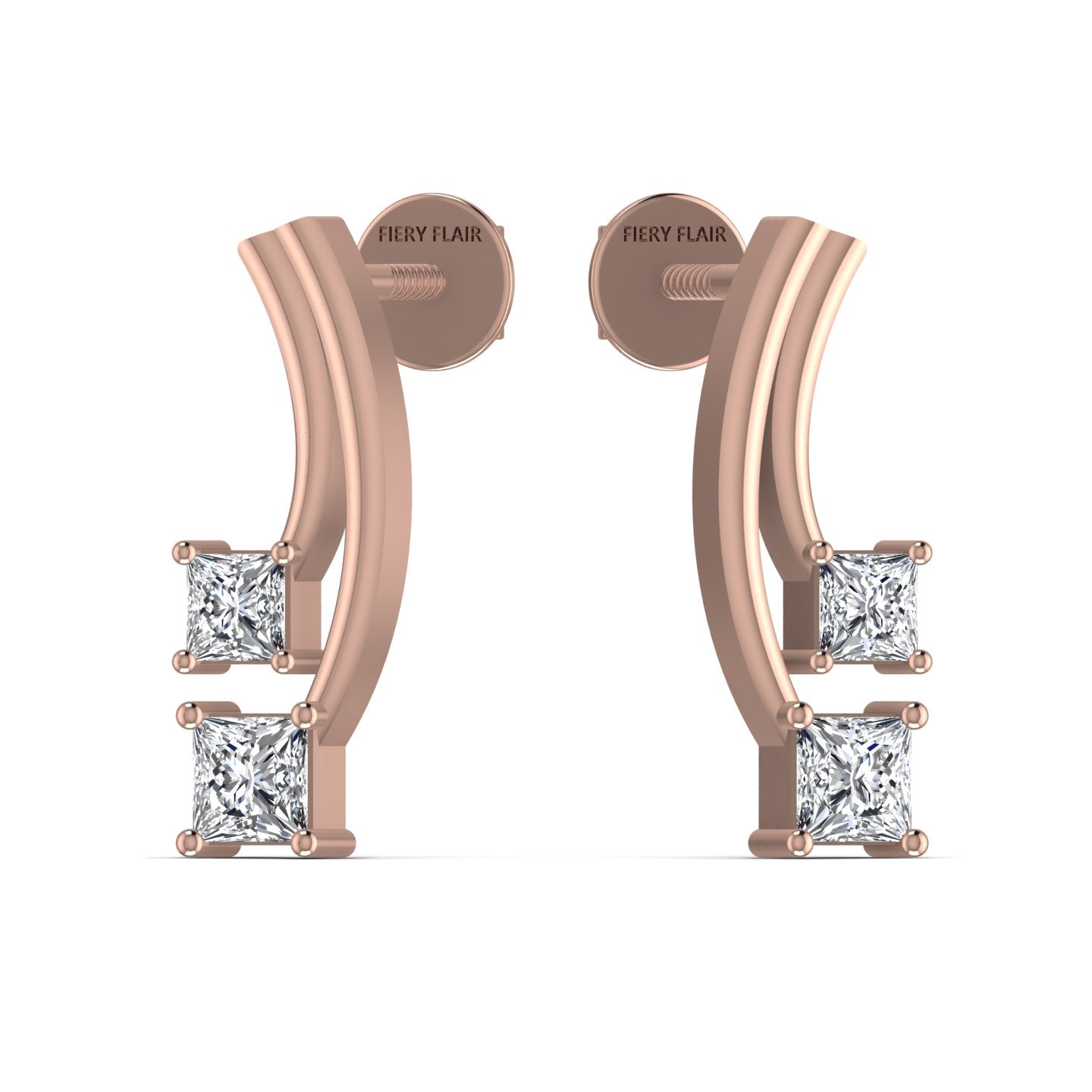 Princess Diamond Stud Earrings