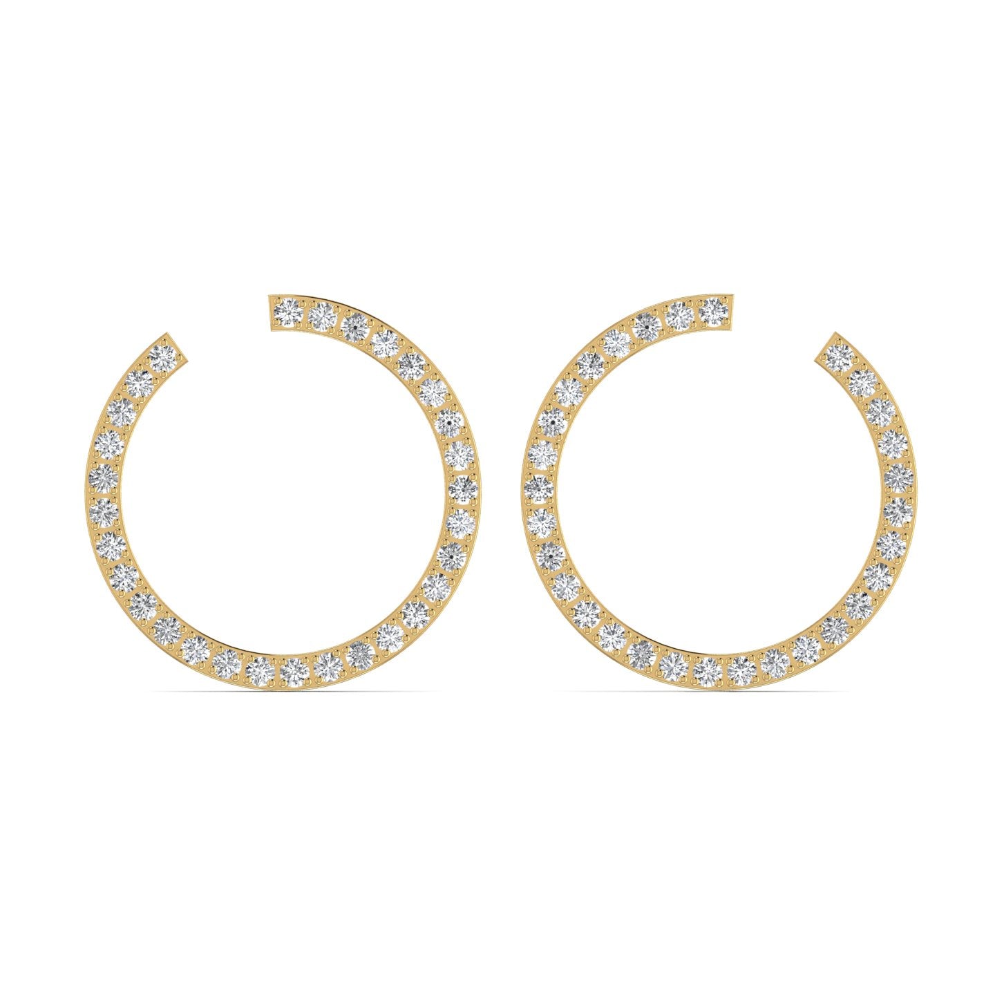 Open Circle Diamond Stud Earrings