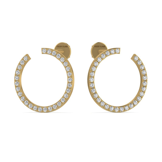 Open Circle Diamond Stud Earrings