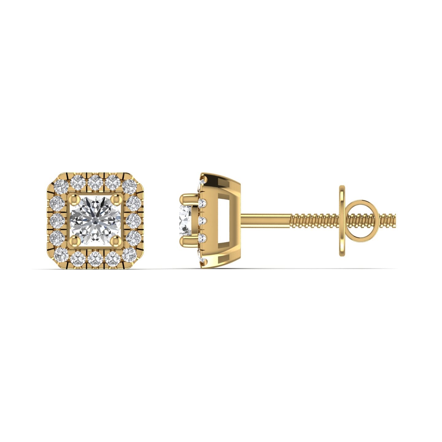 Solitary Diamond Stud Earrings