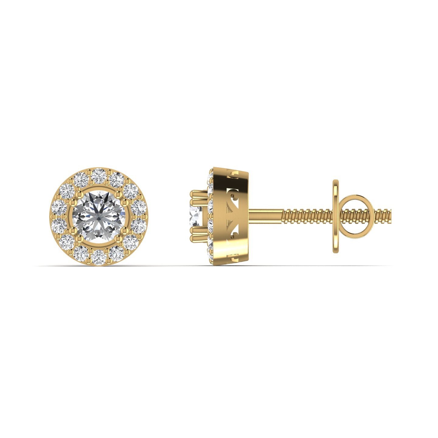 Round Diamond Stud Earrings