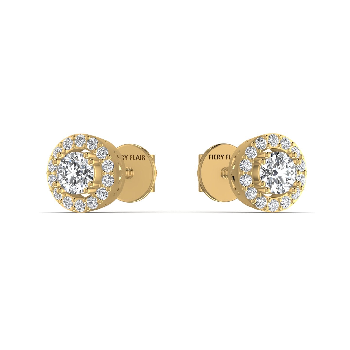 Round Diamond Stud Earrings