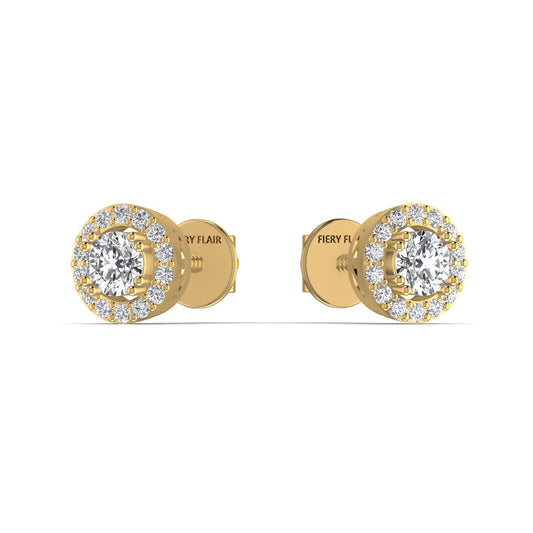 Round Diamond Stud Earrings