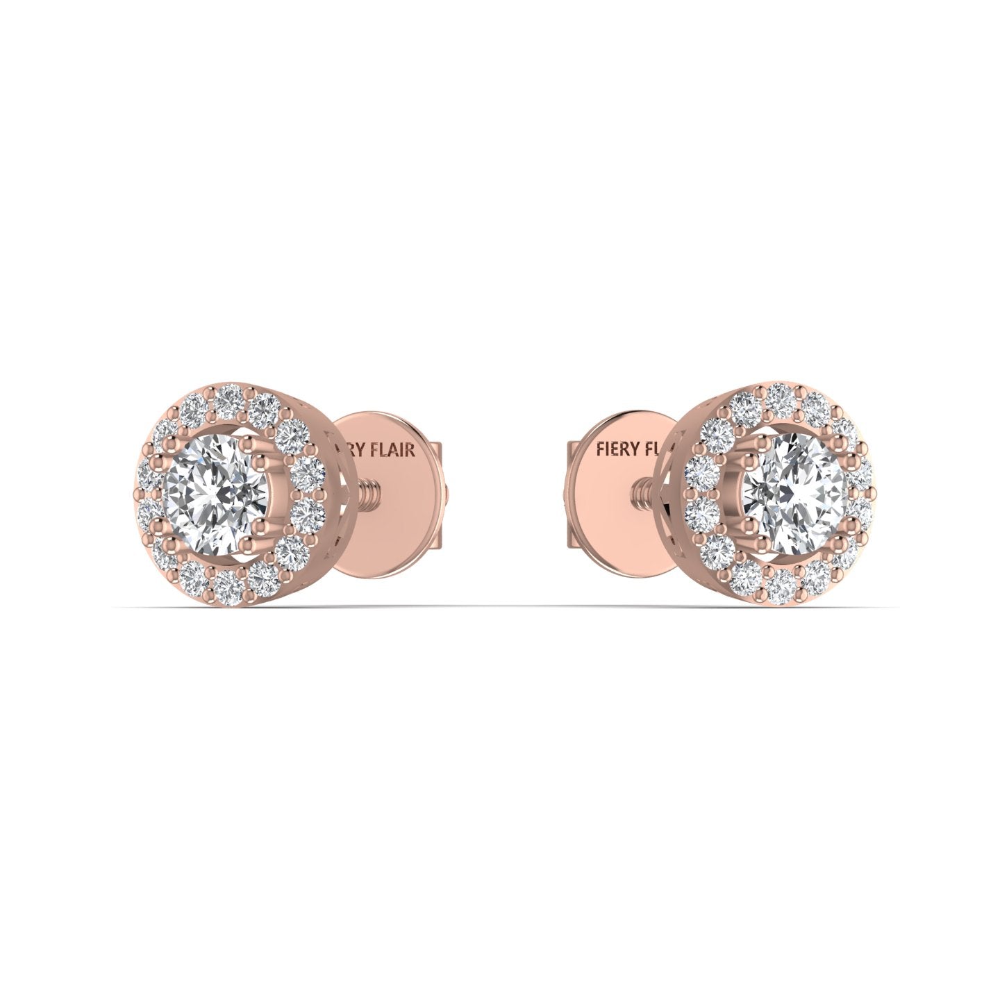 Round Diamond Stud Earrings