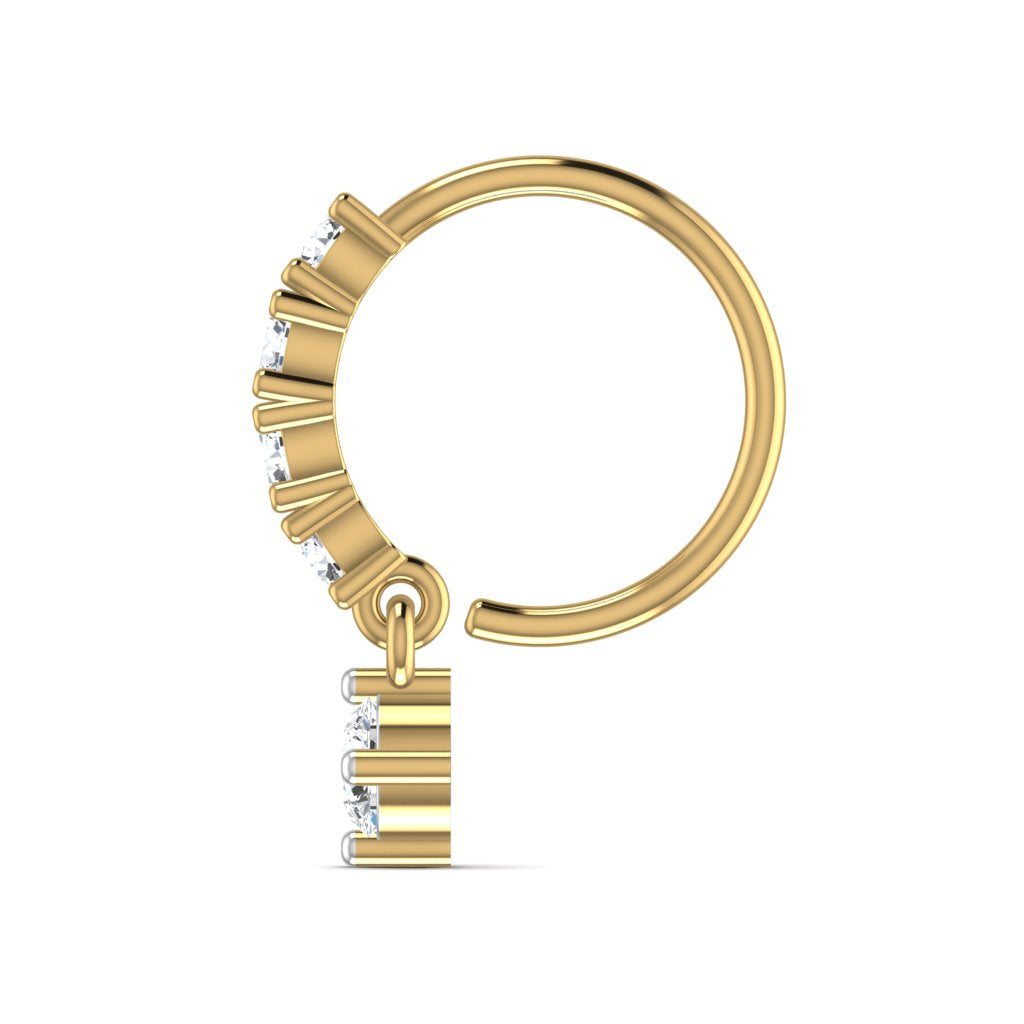 Drop Design Diamond Nose Ring
