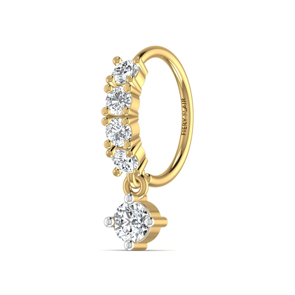 Drop Design Diamond Nose Ring