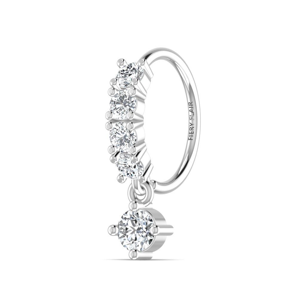 Drop Design Diamond Nose Ring