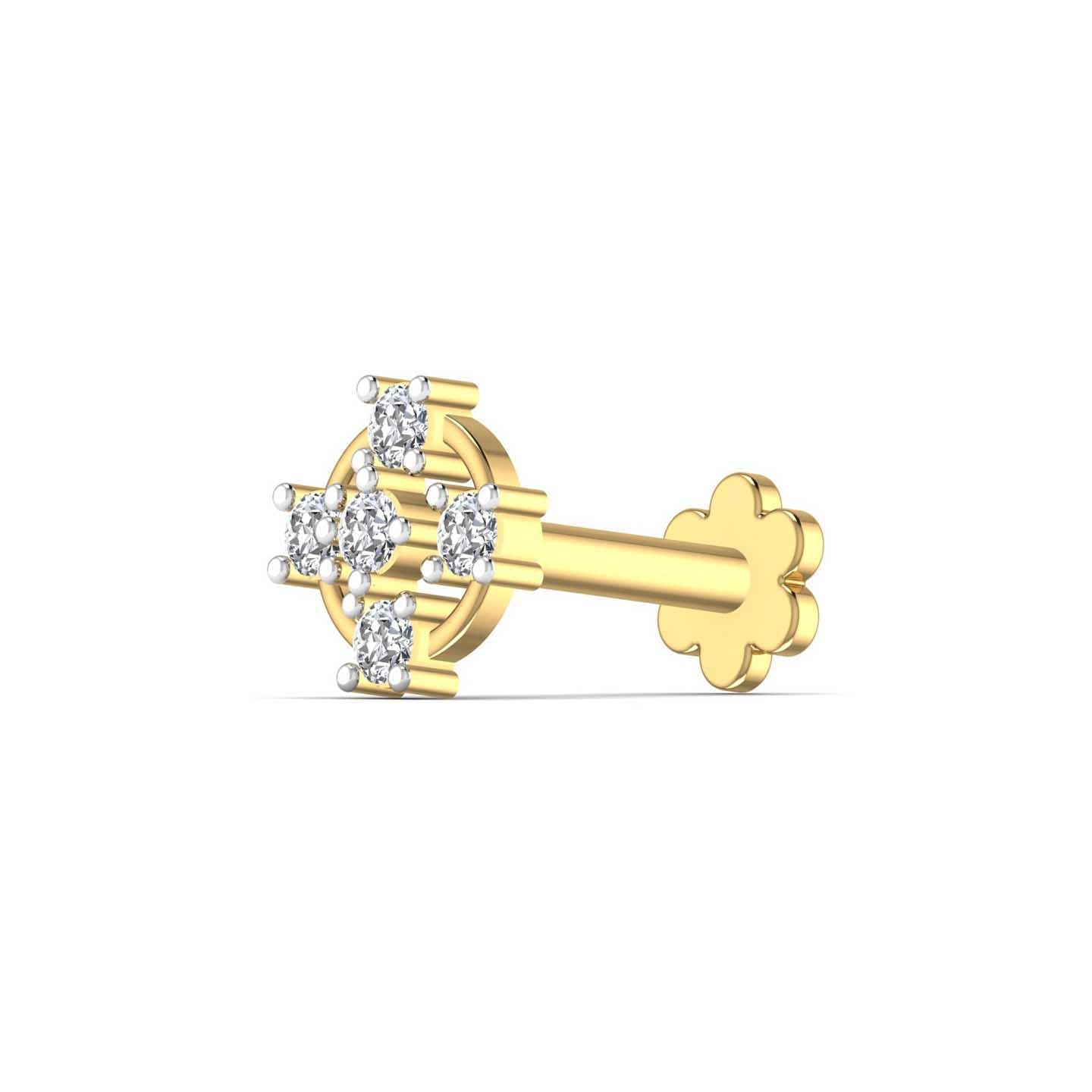 Round Design Diamond Nose Pin