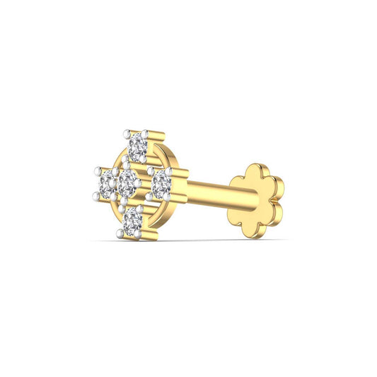 Round Design Diamond Nose Pin