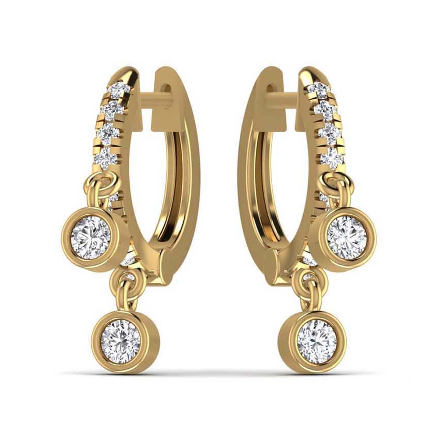 Diamond Gold Hoop Earrings