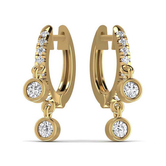 Diamond Gold Hoop Earrings
