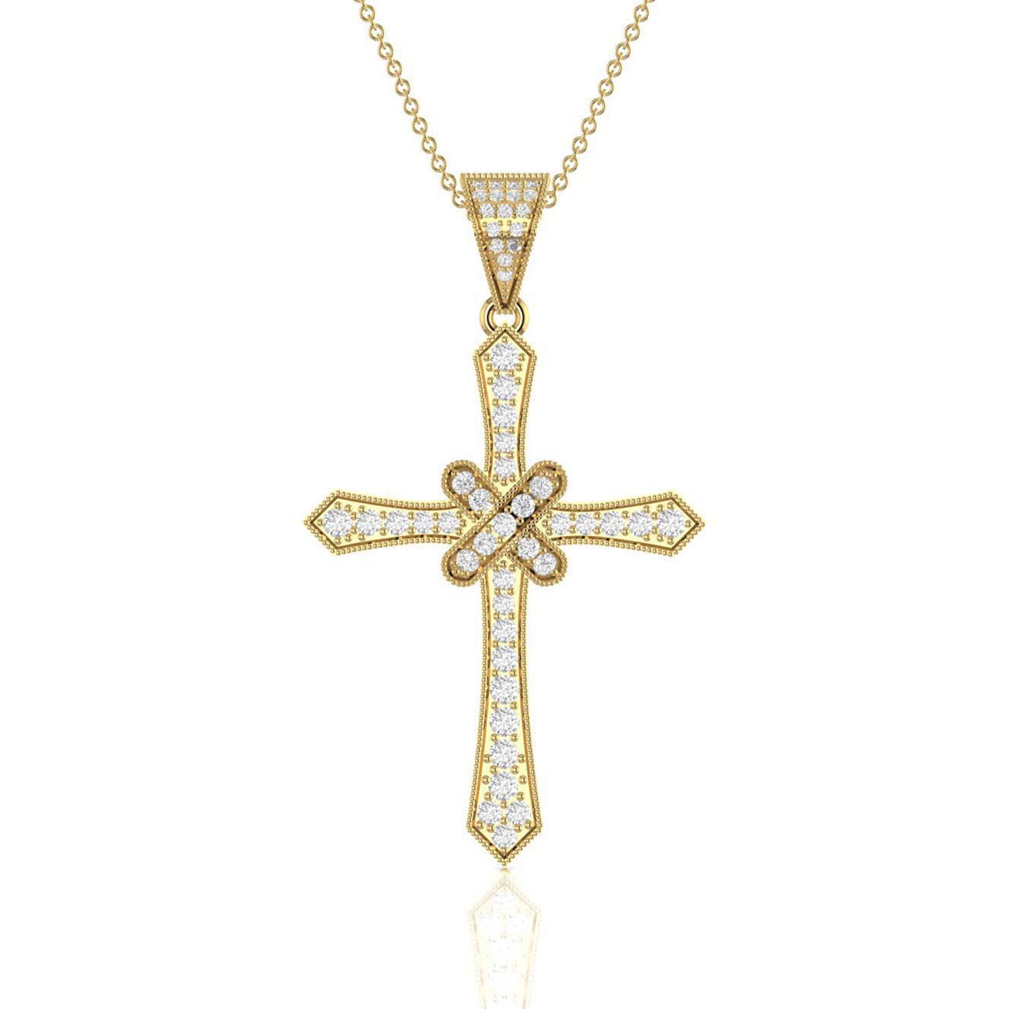 Holy Cross Diamond Pendant Necklace