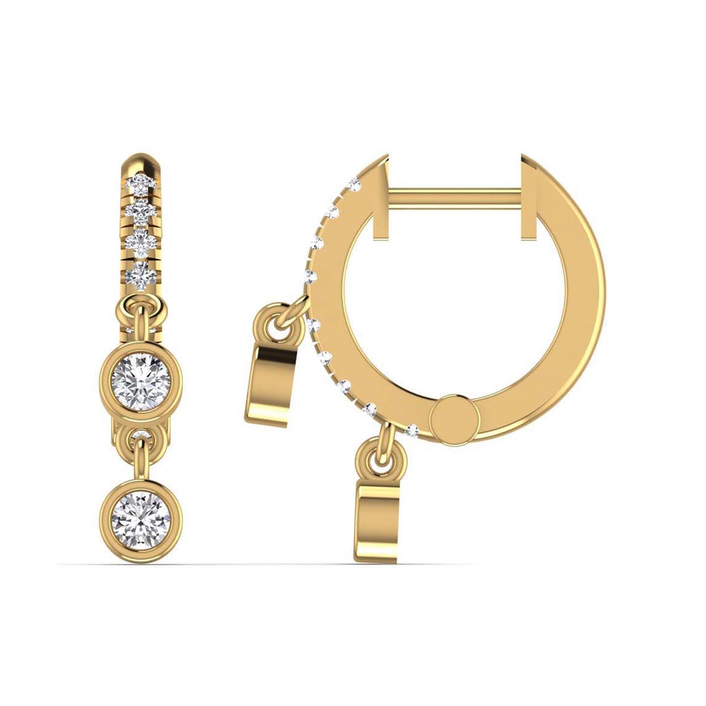 Diamond Gold Hoop Earrings