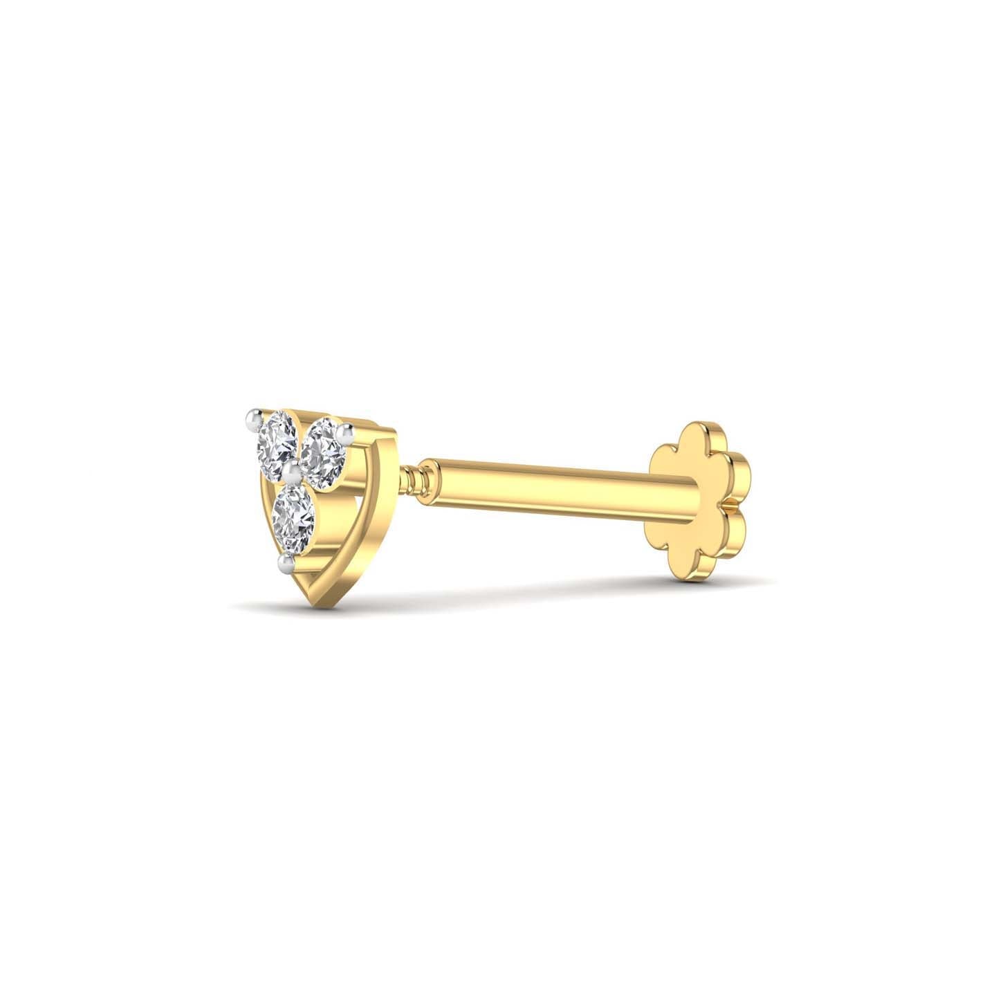 Three Stone Diamond Nose Pin