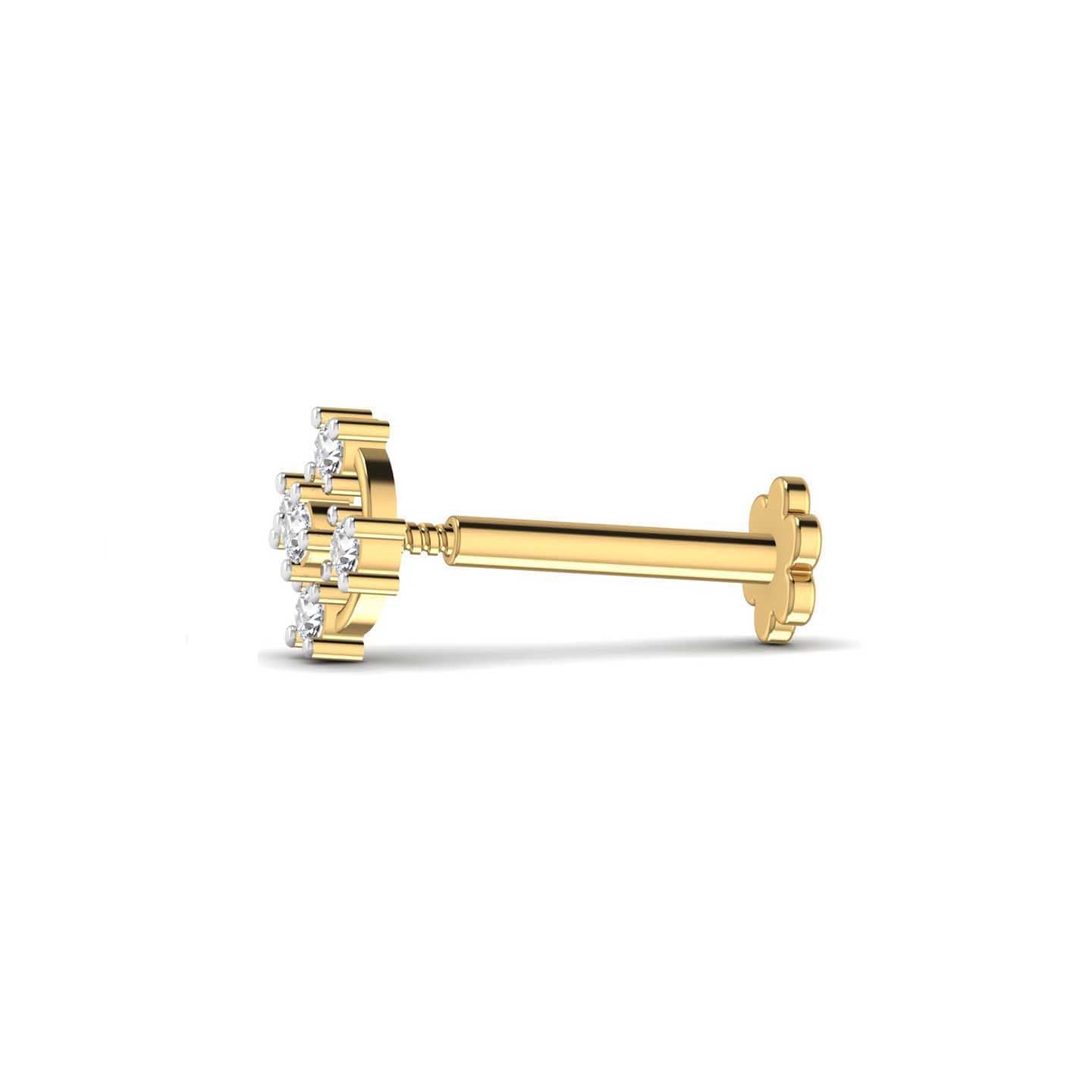 Round Design Diamond Nose Pin