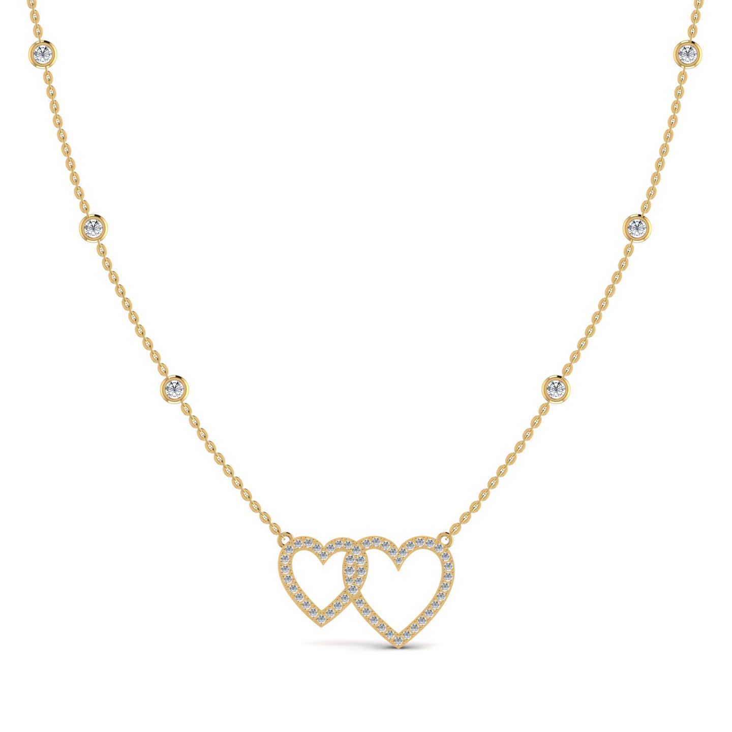 Diamond Gold Station Necklace