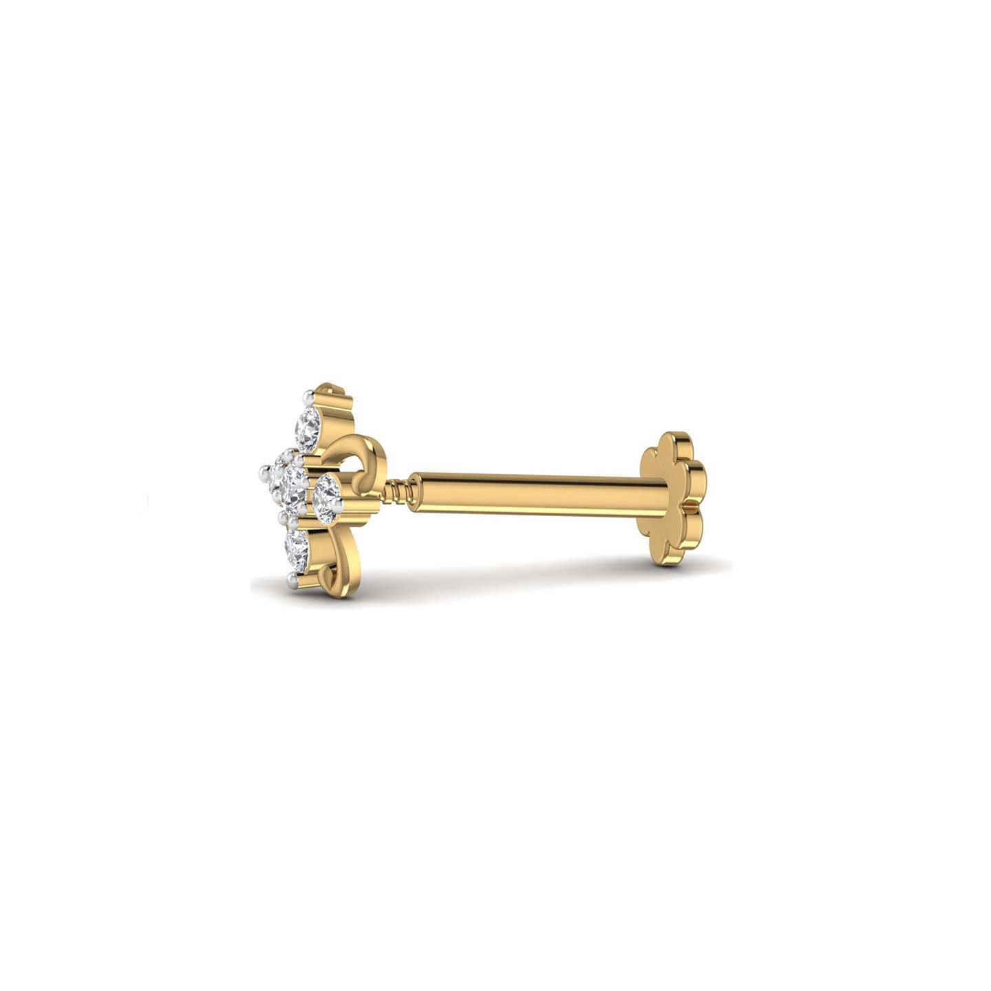 lab diamond nose pin