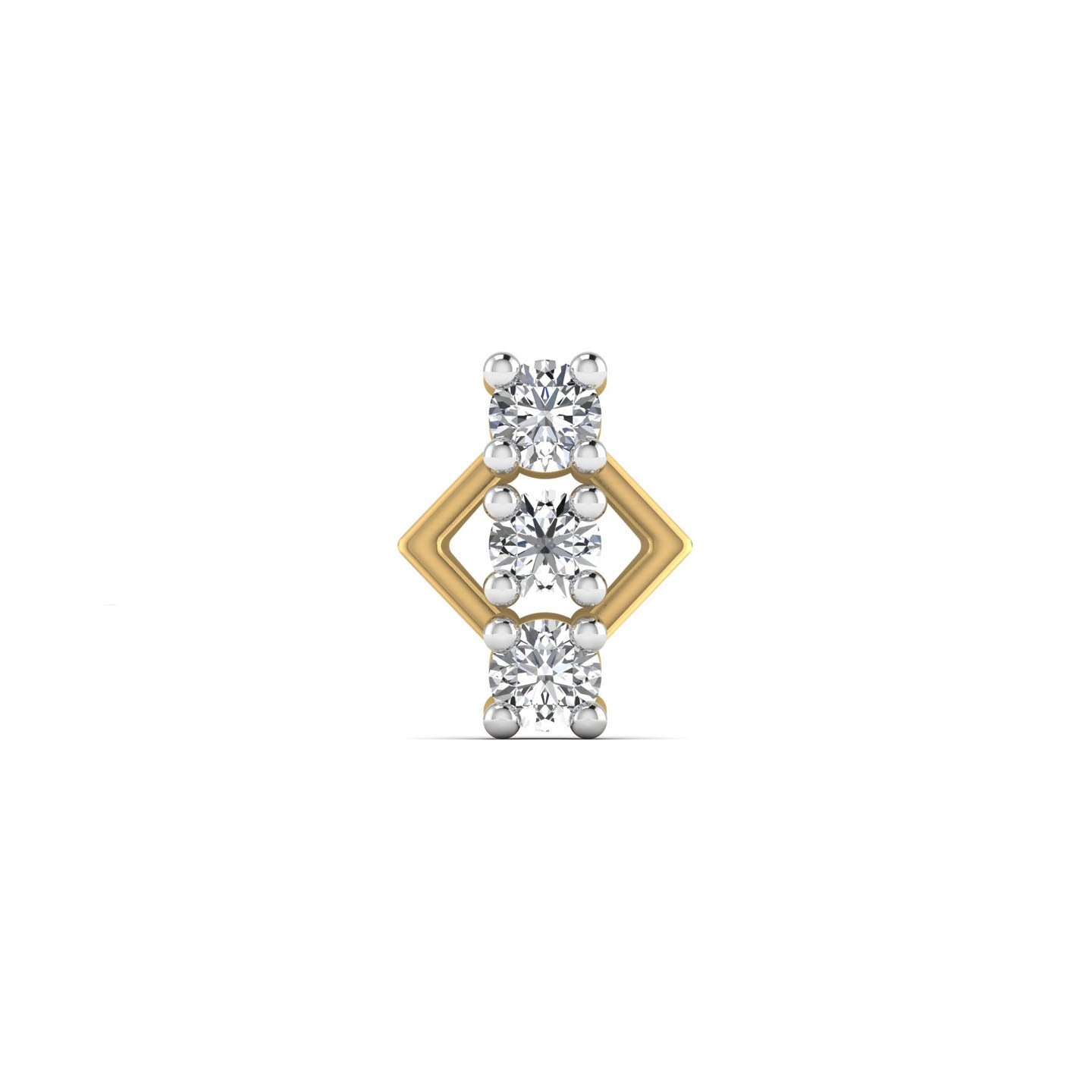 Three Stone Lab Diamond Nose Pin