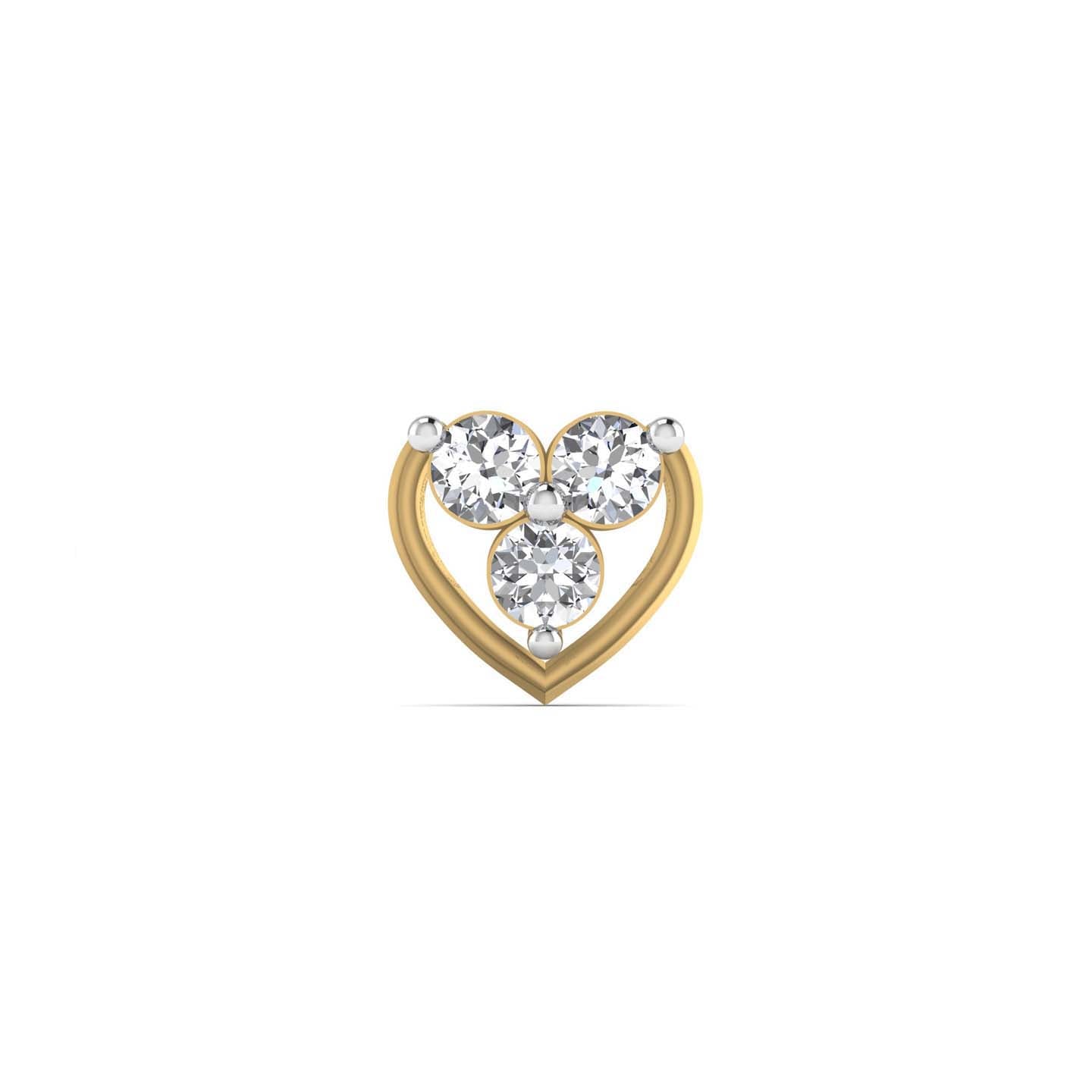 Three Stone Diamond Nose Pin