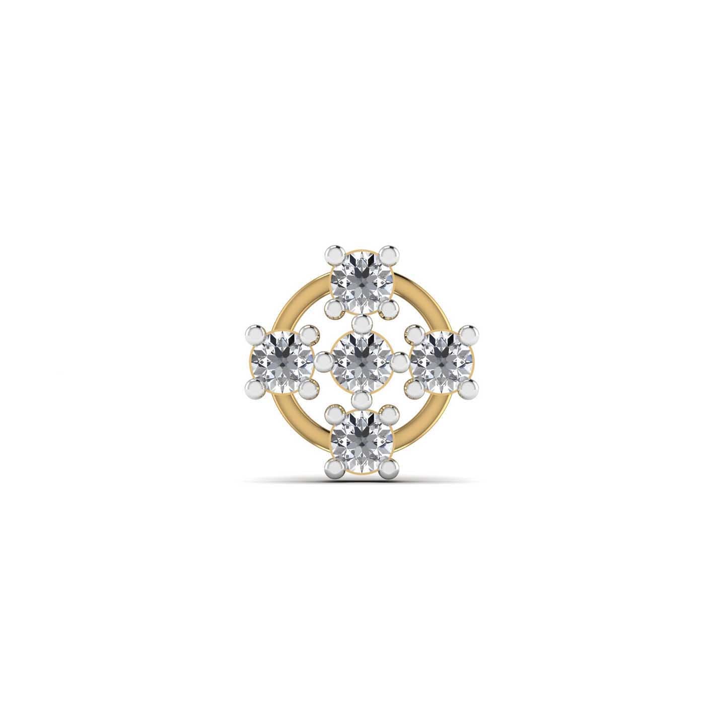 Round Design Diamond Nose Pin