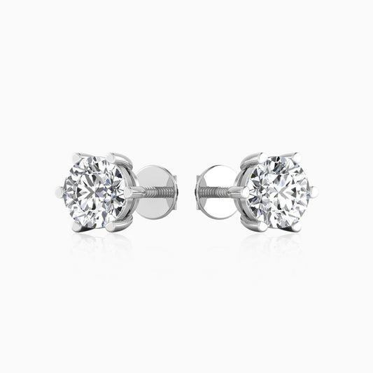Ethereal Solitaire Silver Stud Earring