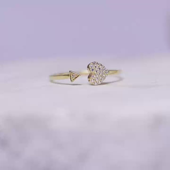 Heart Silver Open Ring