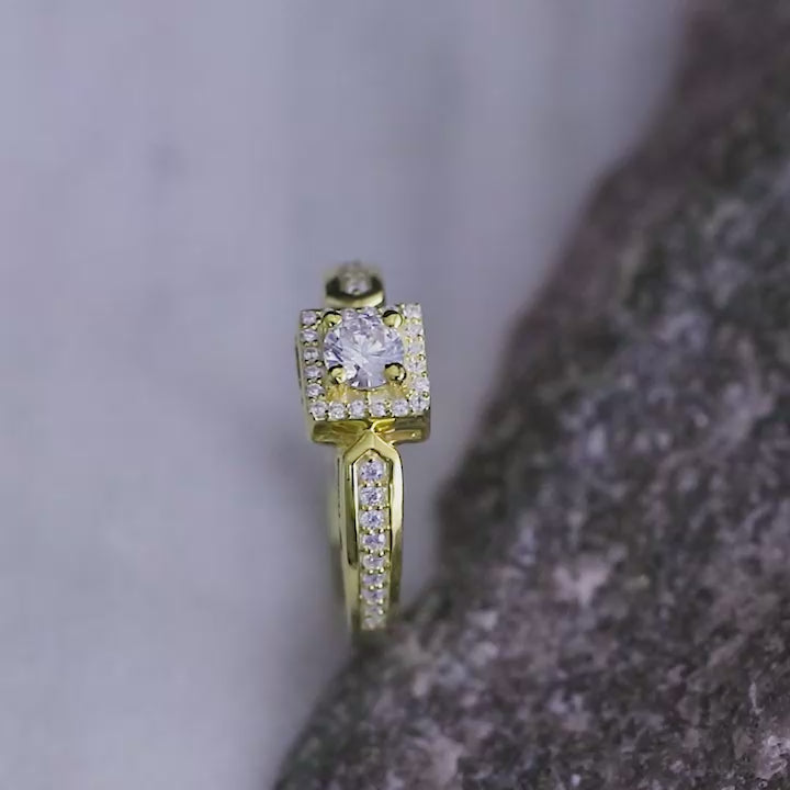 Square Split Silver Ring