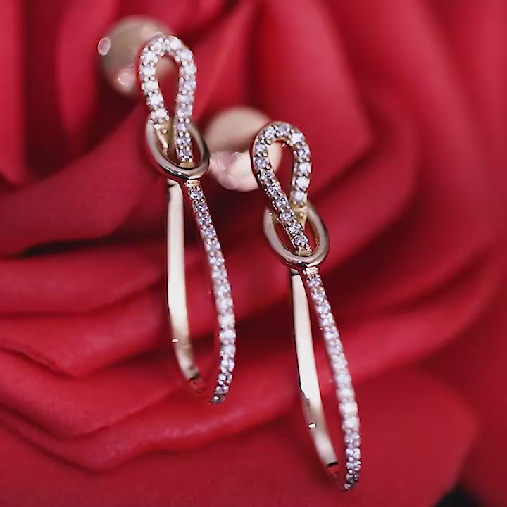 Silver Twisted Drop Earrings