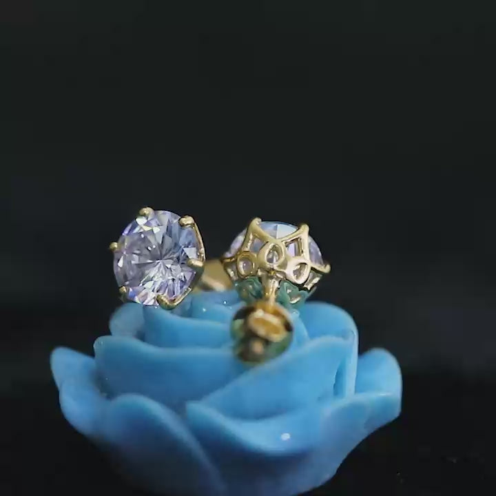 Diamond Gold Stud Earrings