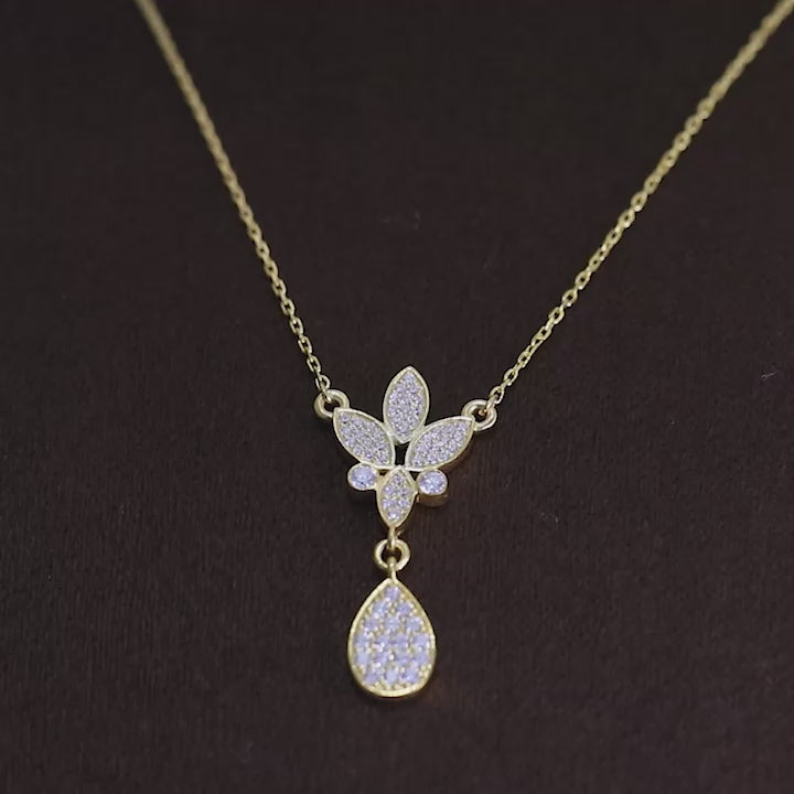 Floral Silver Pendant Necklace