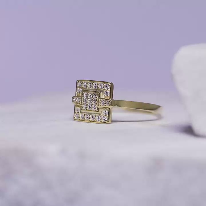 Square Shaped Silver Ring