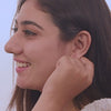 Silver Heart Drop Earrings