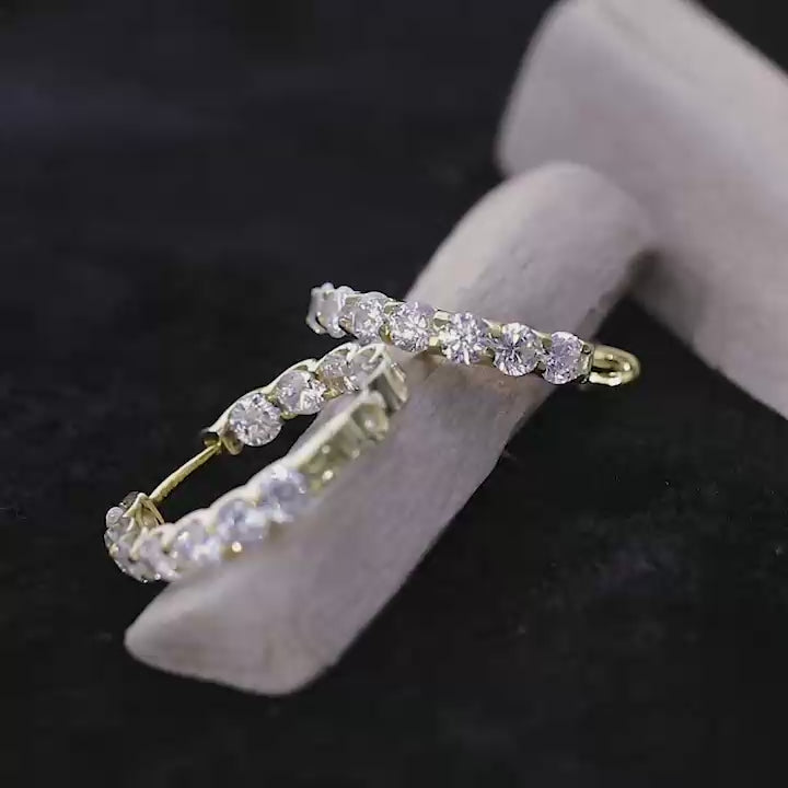 Lab Diamond Hoop Earring