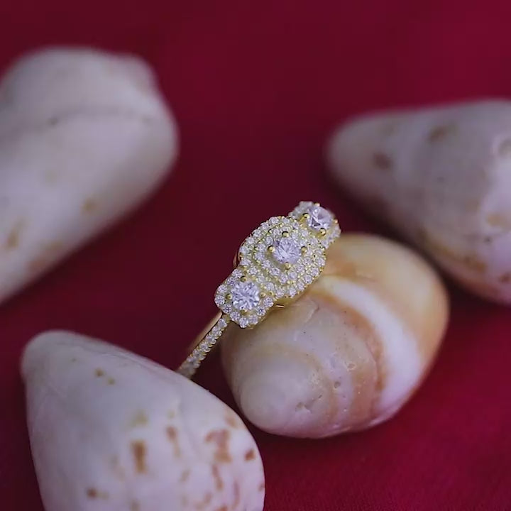 Square Design Silver Ring