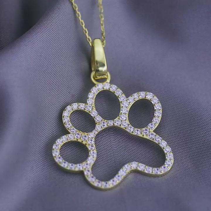 Paw Silver Pendant Necklace